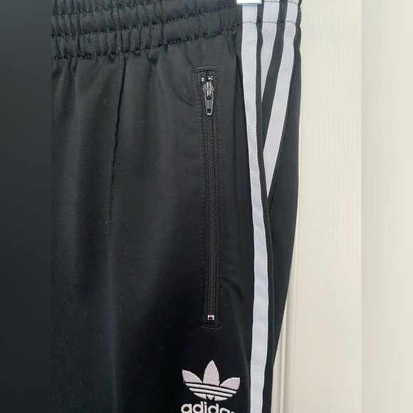 Adidas Climalite Women's Track Pants Three Stripes Black White Ankle Zip Sz M - Picture 4 of 11